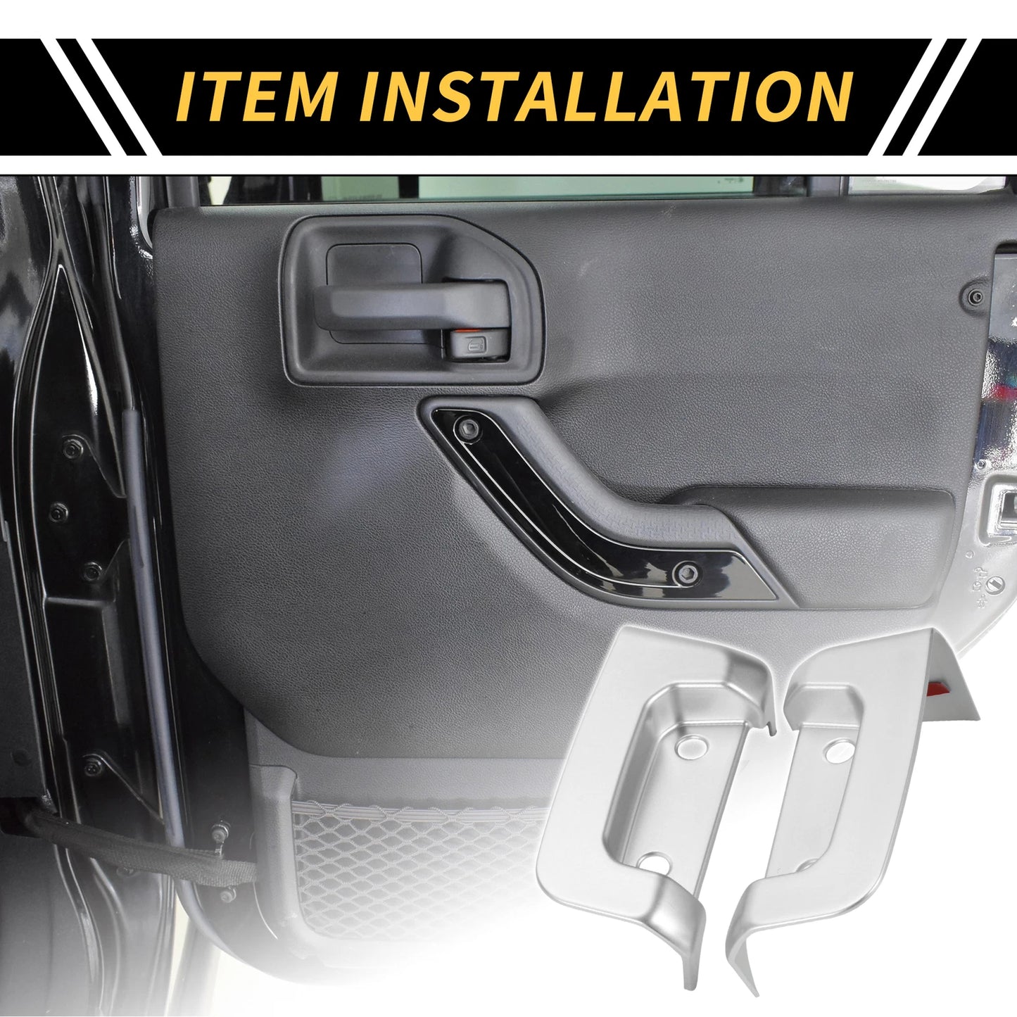 Rear Door Latch Lock Cover Trim for Jeep Wrangler JL JLU (2018-2024) Silver