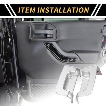 Rear Door Latch Lock Cover Trim for Jeep Wrangler JL JLU (2018-2024) Silver