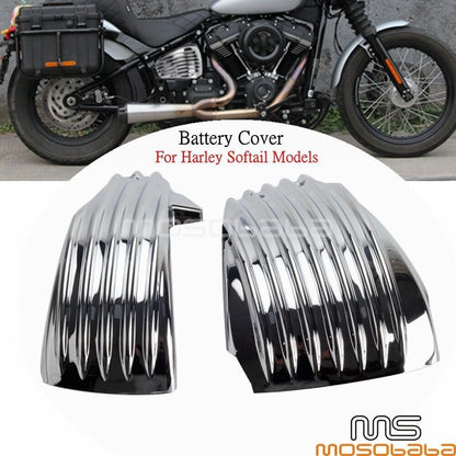 Ribbed Battery Covers for Harley Low Rider ST Softail FXLRST FXBB 114 FXBBS FXST (2022-2023)