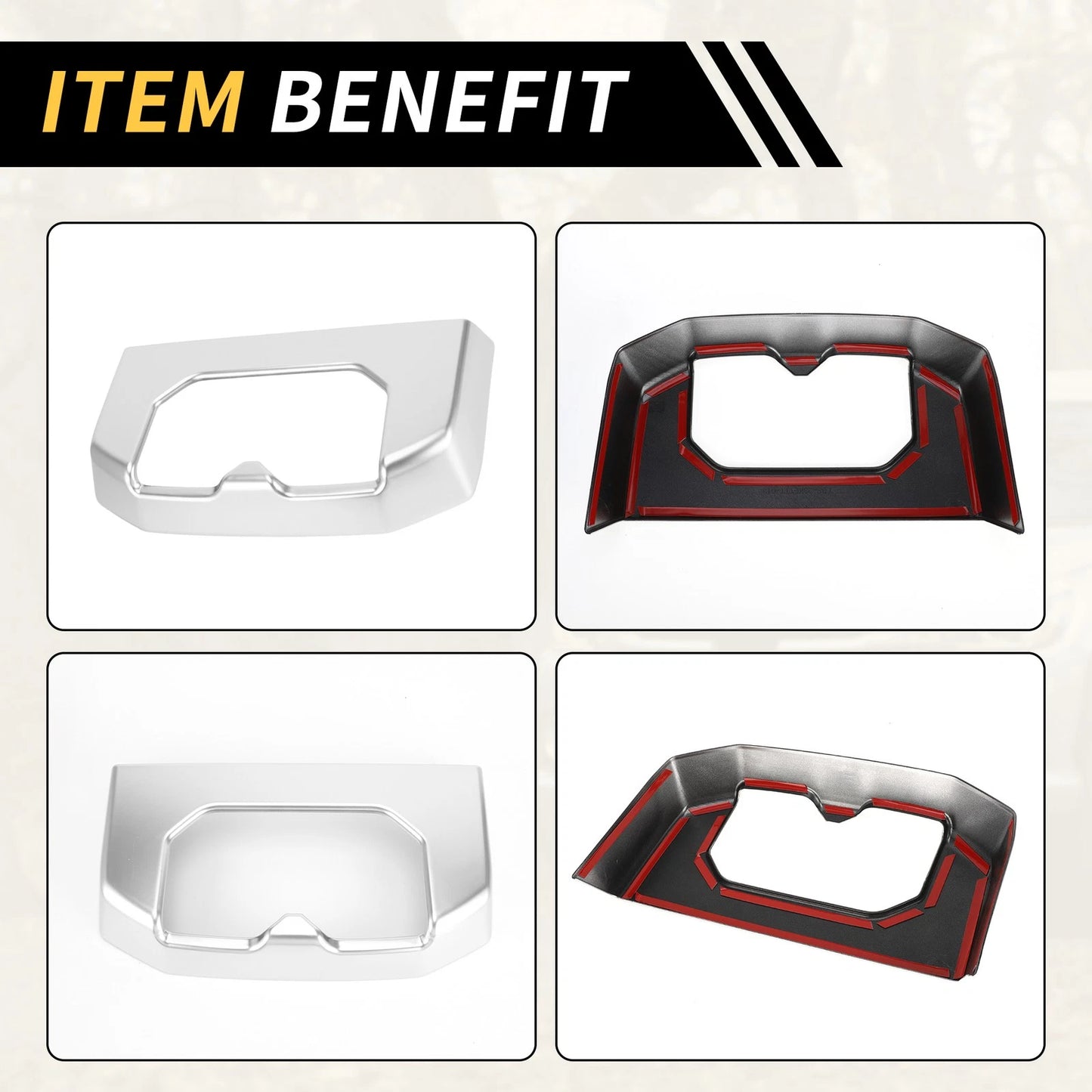 Armrest Box Rear Cup Holder Cover Trim for Toyota Tundra (2022-2024)