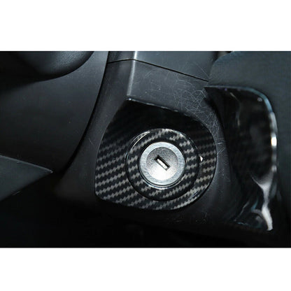 Black ABS Engine Start Key Socket Cover for Ford Mustang (2010-2014)