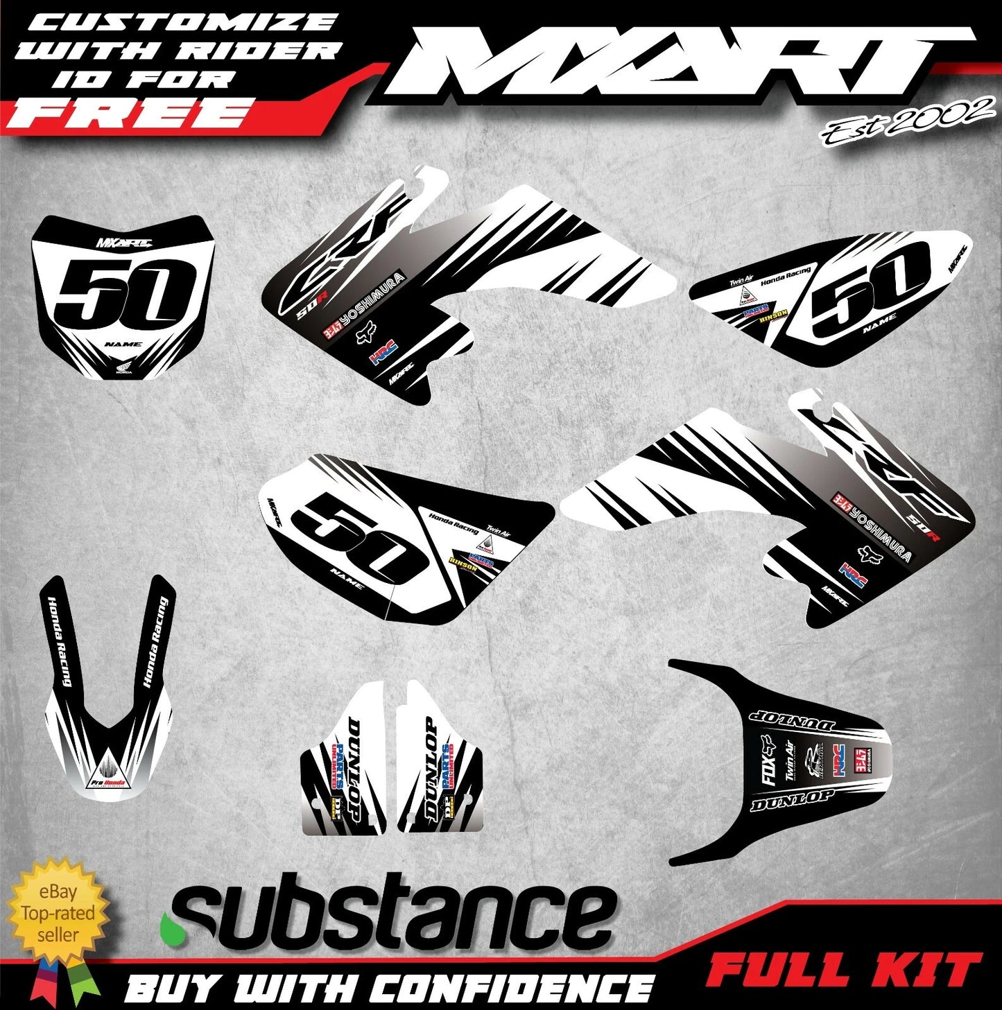 Custom Decal Kit for Honda CRF 50 2013-2022 Stickers Graphics