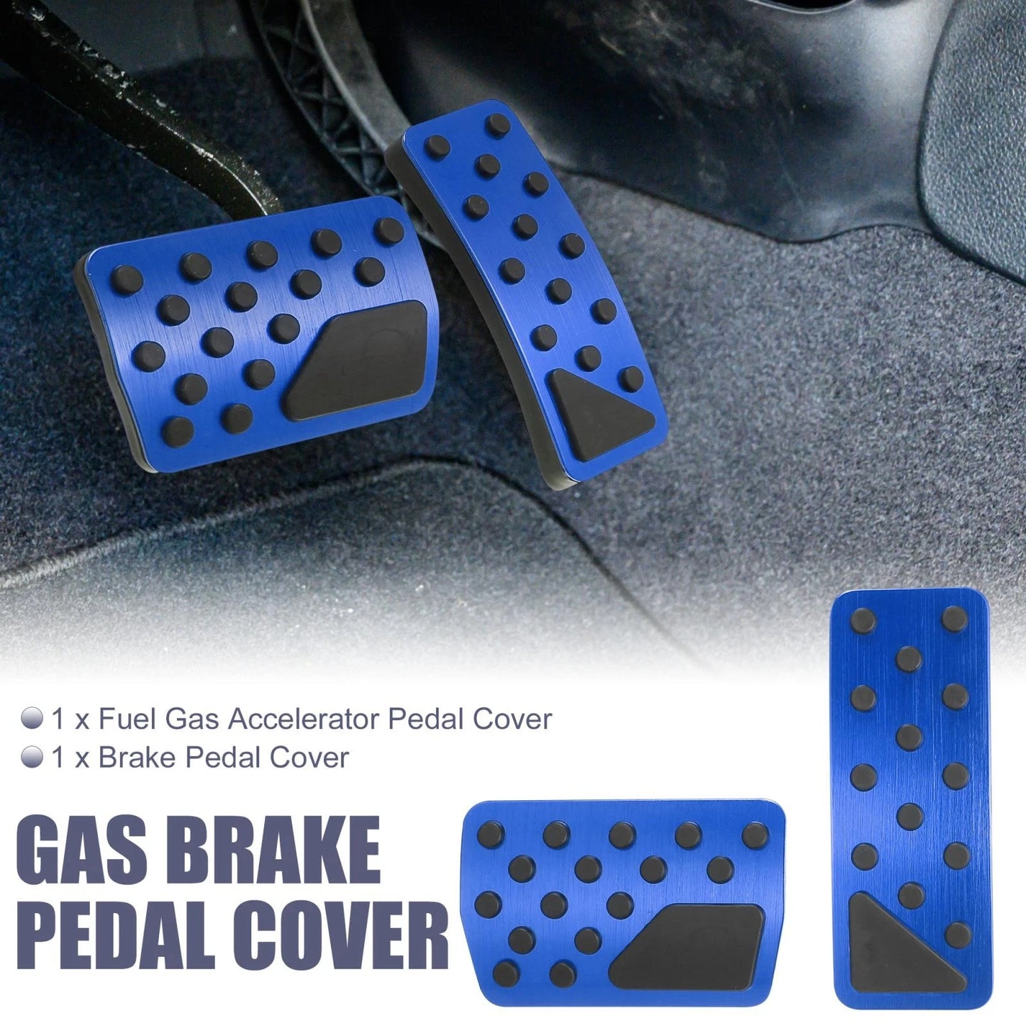 Brake Pedal Pad & Gas Accelerator Cover Blue for Jeep (2011-2021)