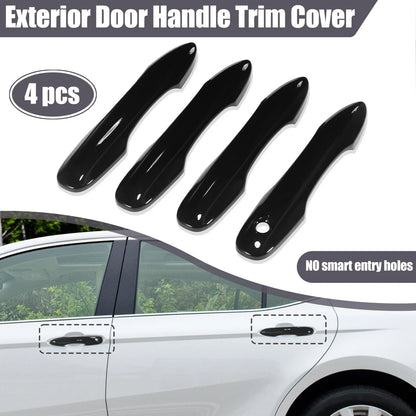 4pcs / GlossBlack / DoorHandle Cover for Toyota Camry without Smart Entry Holes