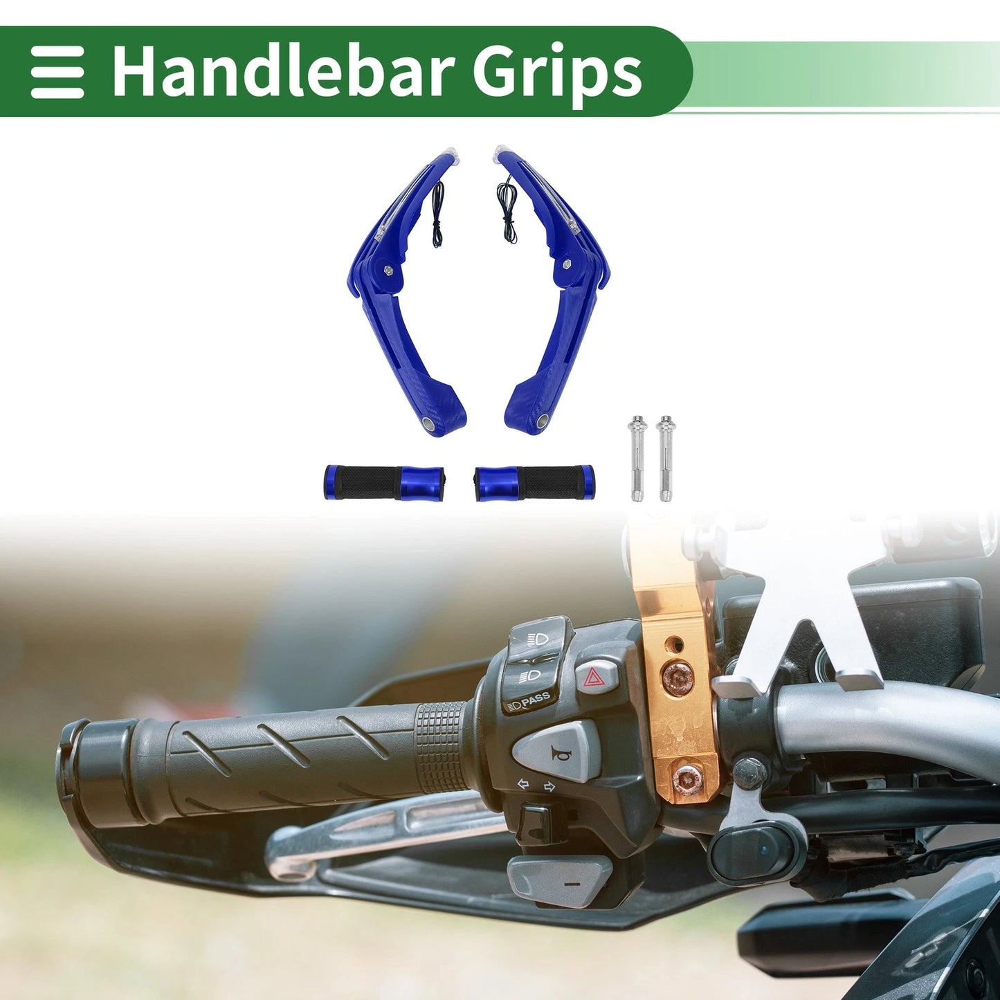 Hand Grips Cover Blue Aluminum Alloy for Motorcycle