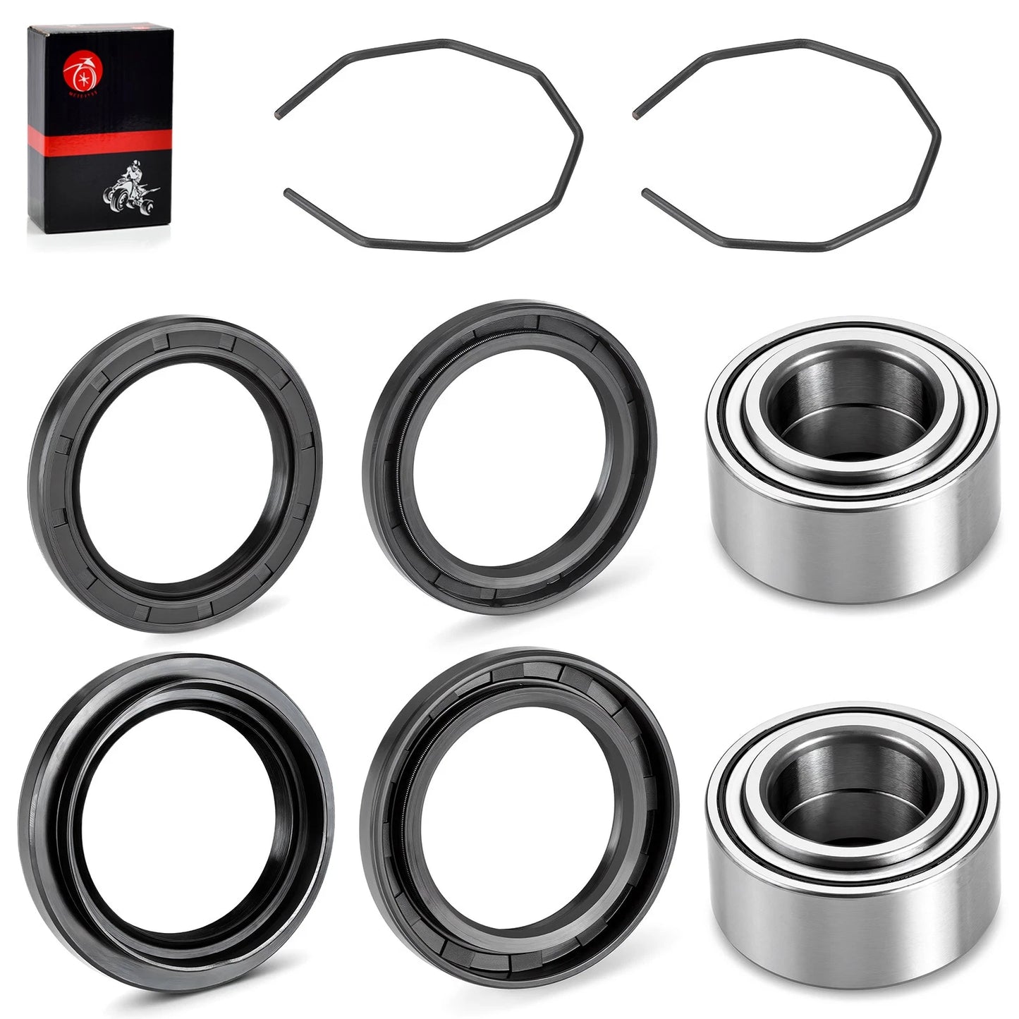 2 Front/Rear Wheel Bearing + Seal for Arctic Cat 500 4x4 (2003-2004)