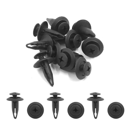 10 x 6mm Hole Dia Plastic Bumper Push Clips for Ford