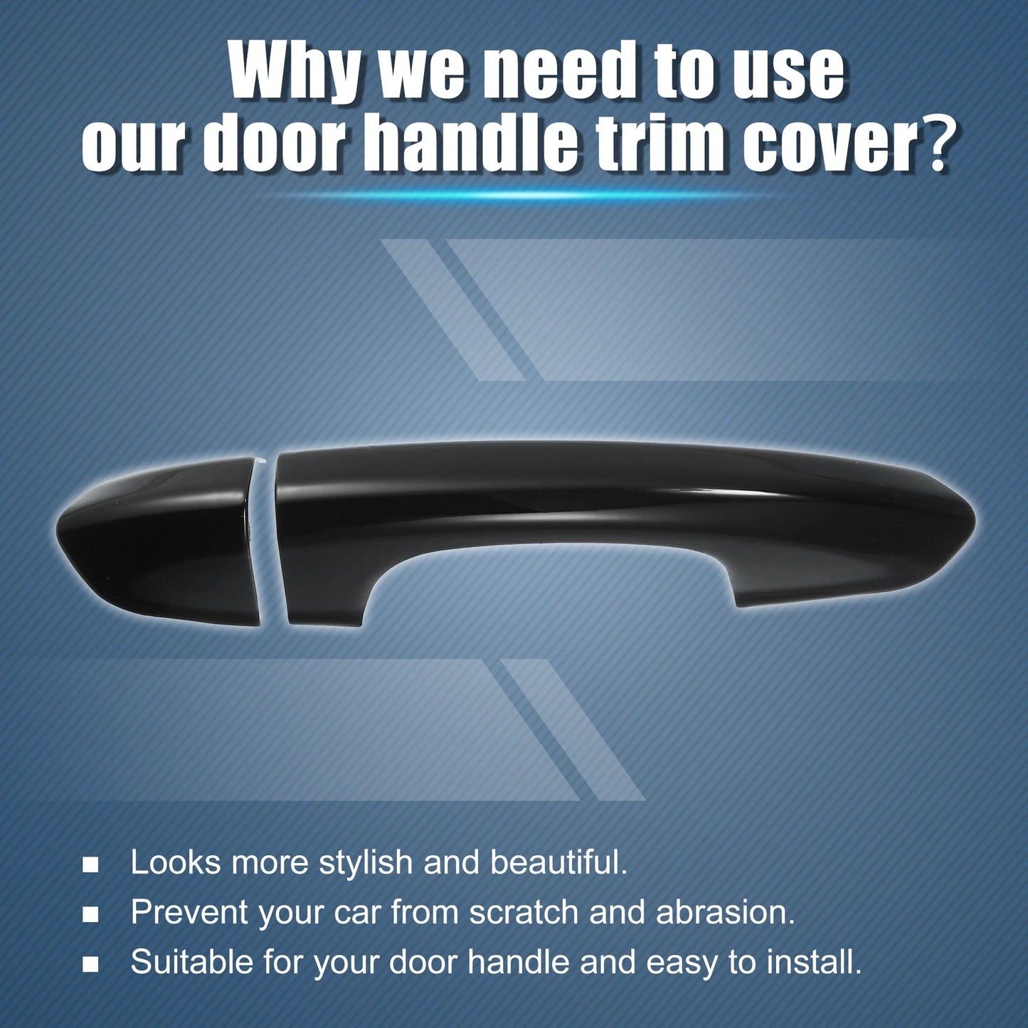 4 x ABS Exterior Side Door Handle Cover Trim for Ford Fusion Mondeo (2013-2020)
