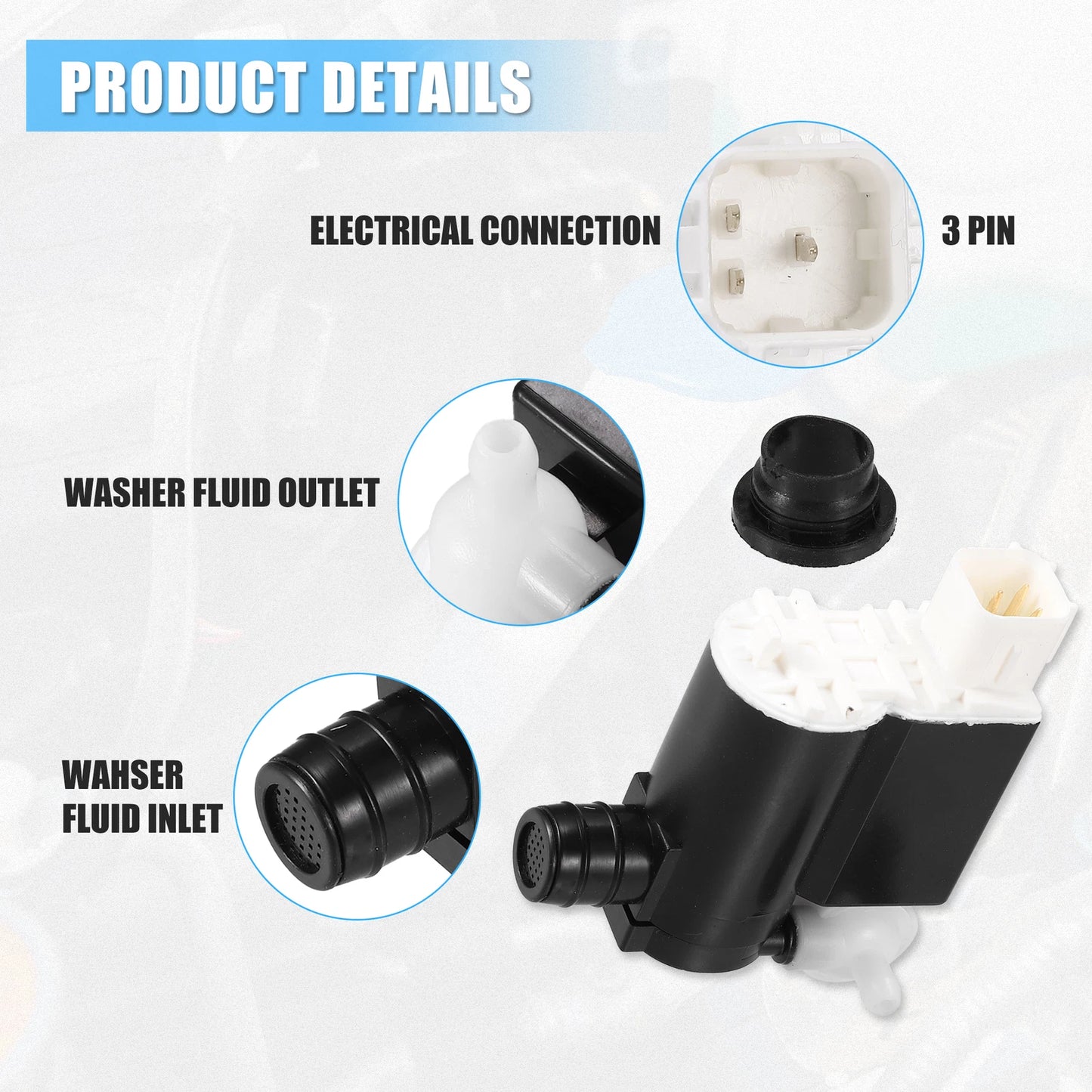 Windshield Washer Motor Pump for Kia Venga (2010-2020)
