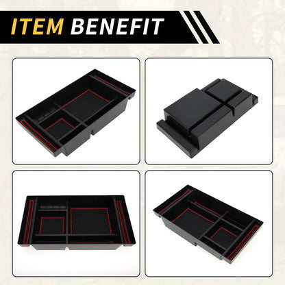 Full Console Bucket Seats Organizer Tray for Chevy Silverado GMC Black Red