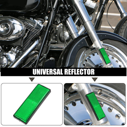 Universal Motorcycle Reflector 88x32mm Safety Spoke Reflective with Screw Green