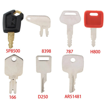7 x Ignition Keys Set for CAT, JCB, Bobcat, Hyster Rollers & Forklifts