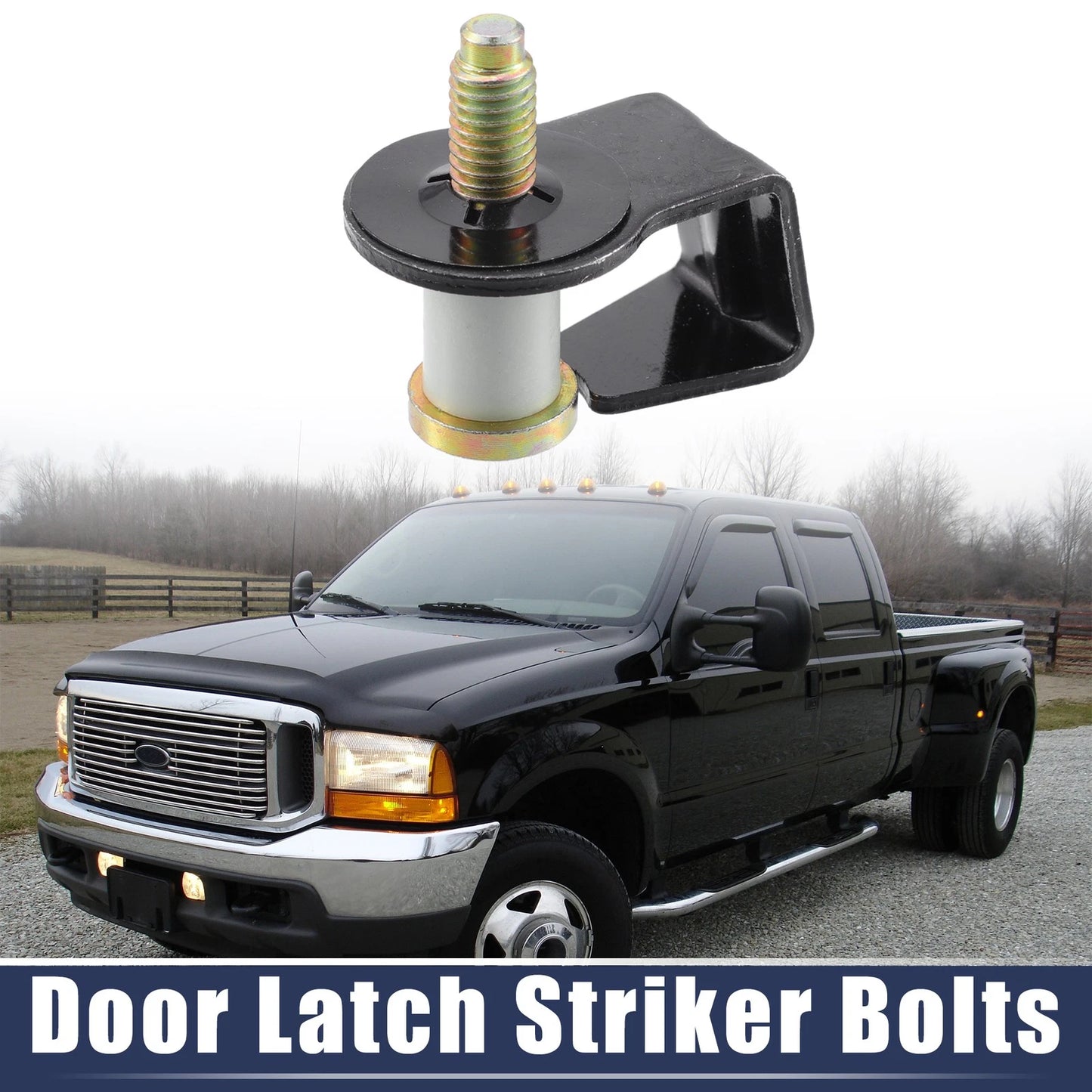 Car Door Latch Lock Striker Bolts for Ford Bronco, Mercury Capri (1980-1996)