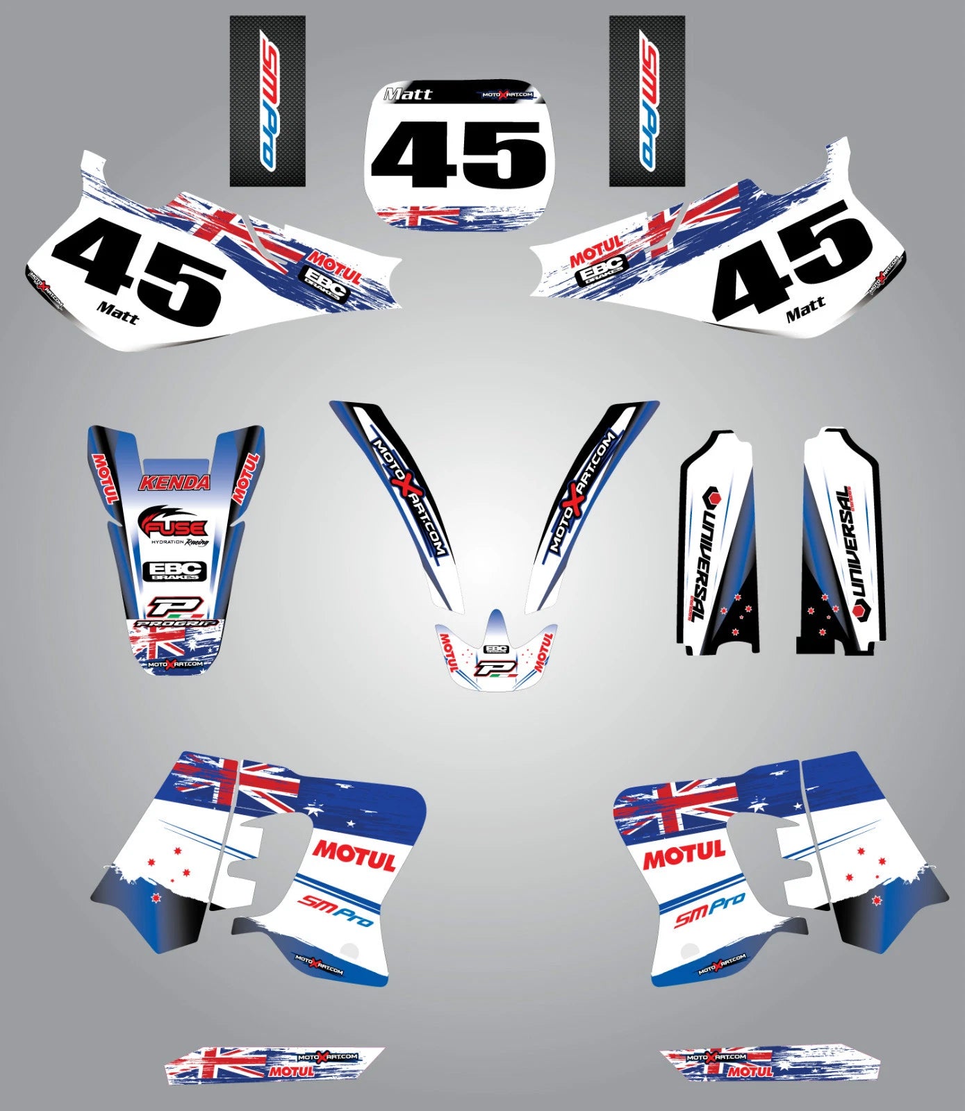 AUSSIE PRIDE Custom Graphic Kit for Yamaha YZ 250 (1993-1995)