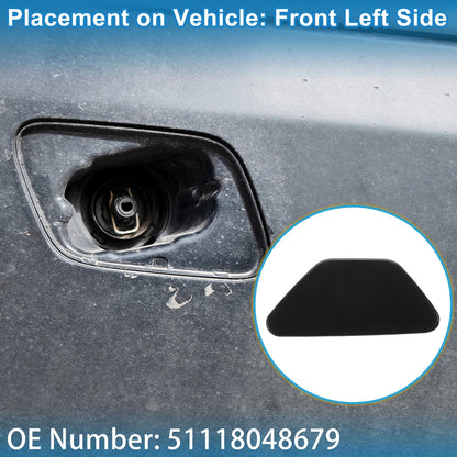 Front Left Washer Nozzle Cover for BMW 528i (2011-2016) Black