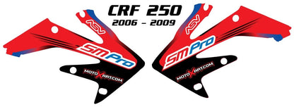 Radiator Shroud Stickers for Honda CRF 250 (2006-2009) - Motoxart Decals