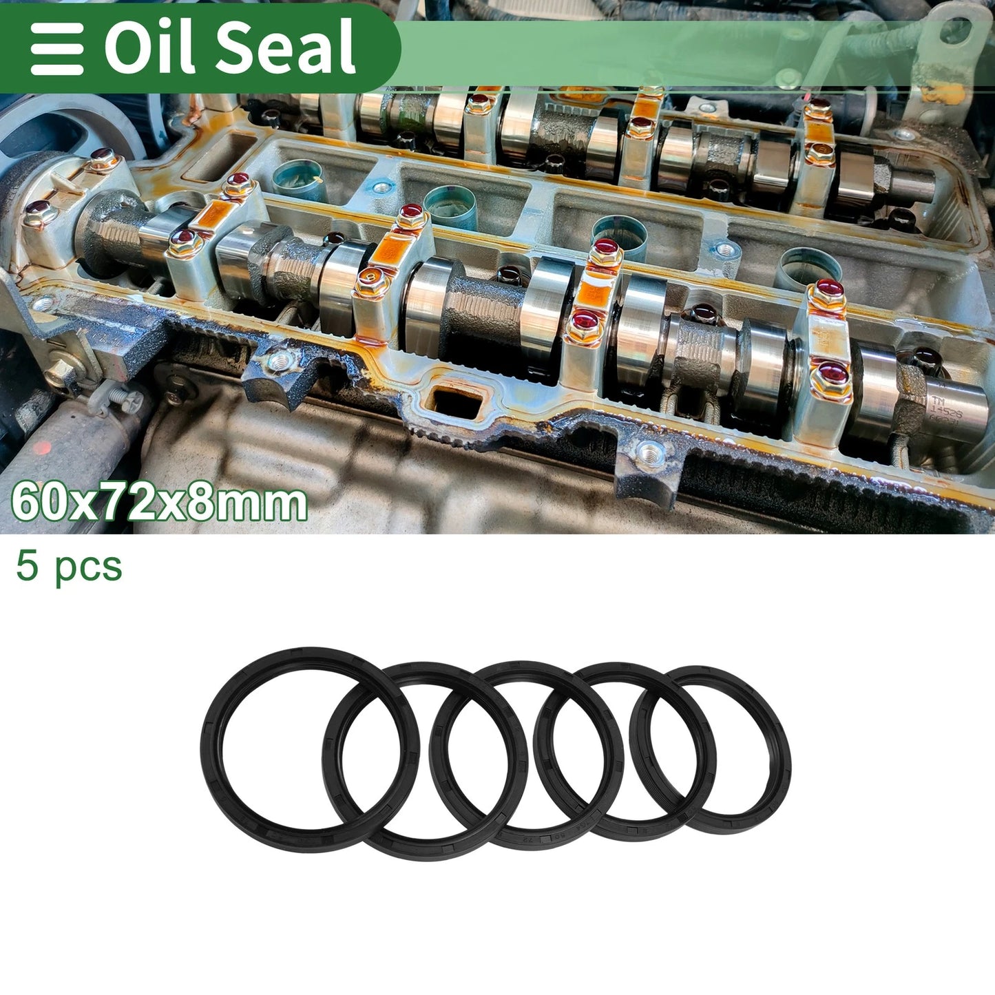 Oil Seal / 60x72x8mm / Seal Ring Rotary Shaft NBR Black for Make Model