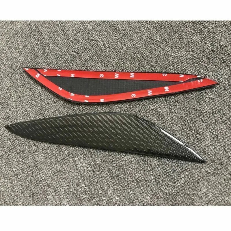 2 x Black Carbon Fiber Fog Light Trim Eyelids for Tesla Model 3 (2017-2024)