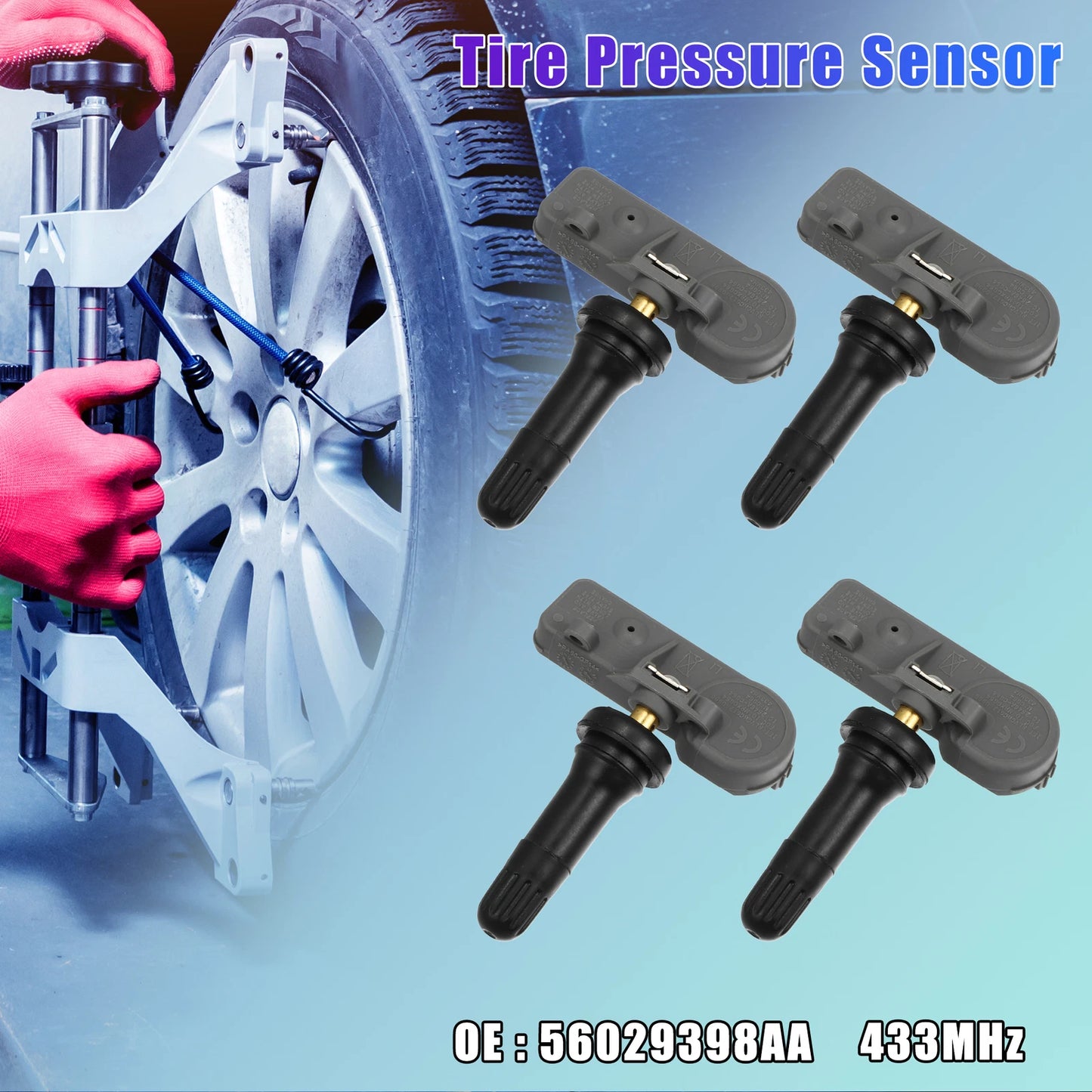 4 x Tire Pressure Monitoring System Sensors 433MHz for Chrysler (2011-2019)