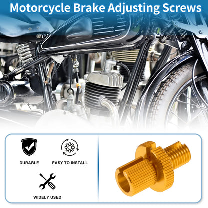 Brake Lever Barrel Adjusters Screws M10 Gold Tone 2 x for Motorcycle