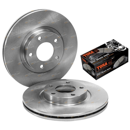Front Disc Rotor + Brake Pad Set for Mazda 3 BL 2.2L Diesel (2009 - 2014)