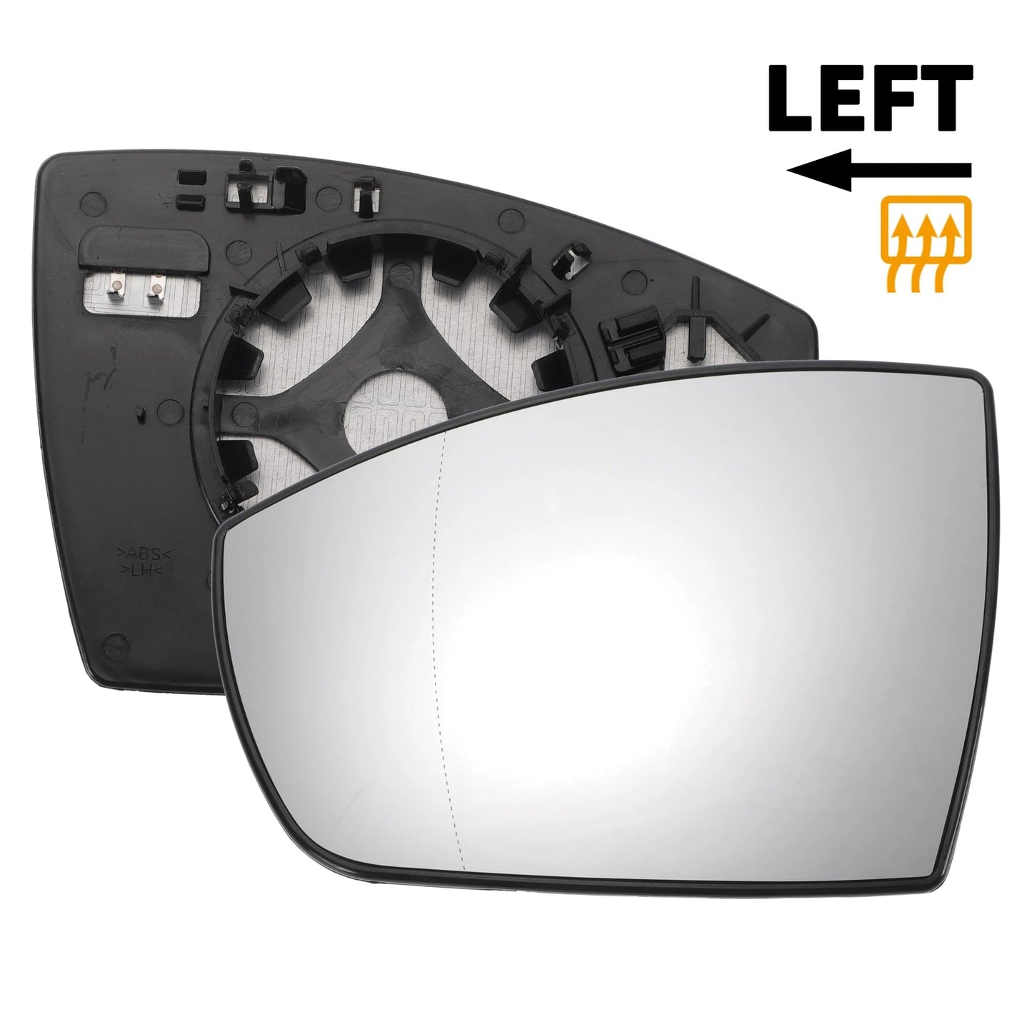 Left Side White Heated Mirror Glass for Ford Grand C-Max (2010-2019)