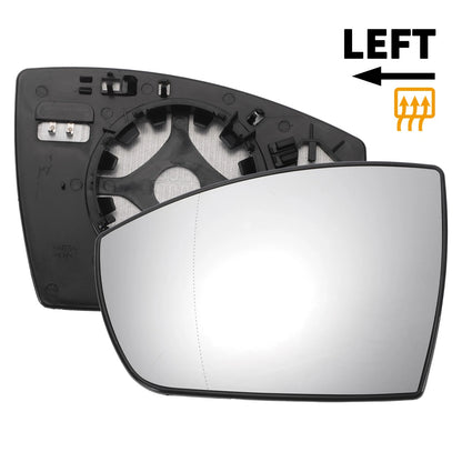Left Side White Heated Mirror Glass for Ford Grand C-Max (2010-2019)