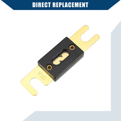5 x Mini ANL 120A Fuses for Car, Motorcycle, Boat - Gold Tone, Black