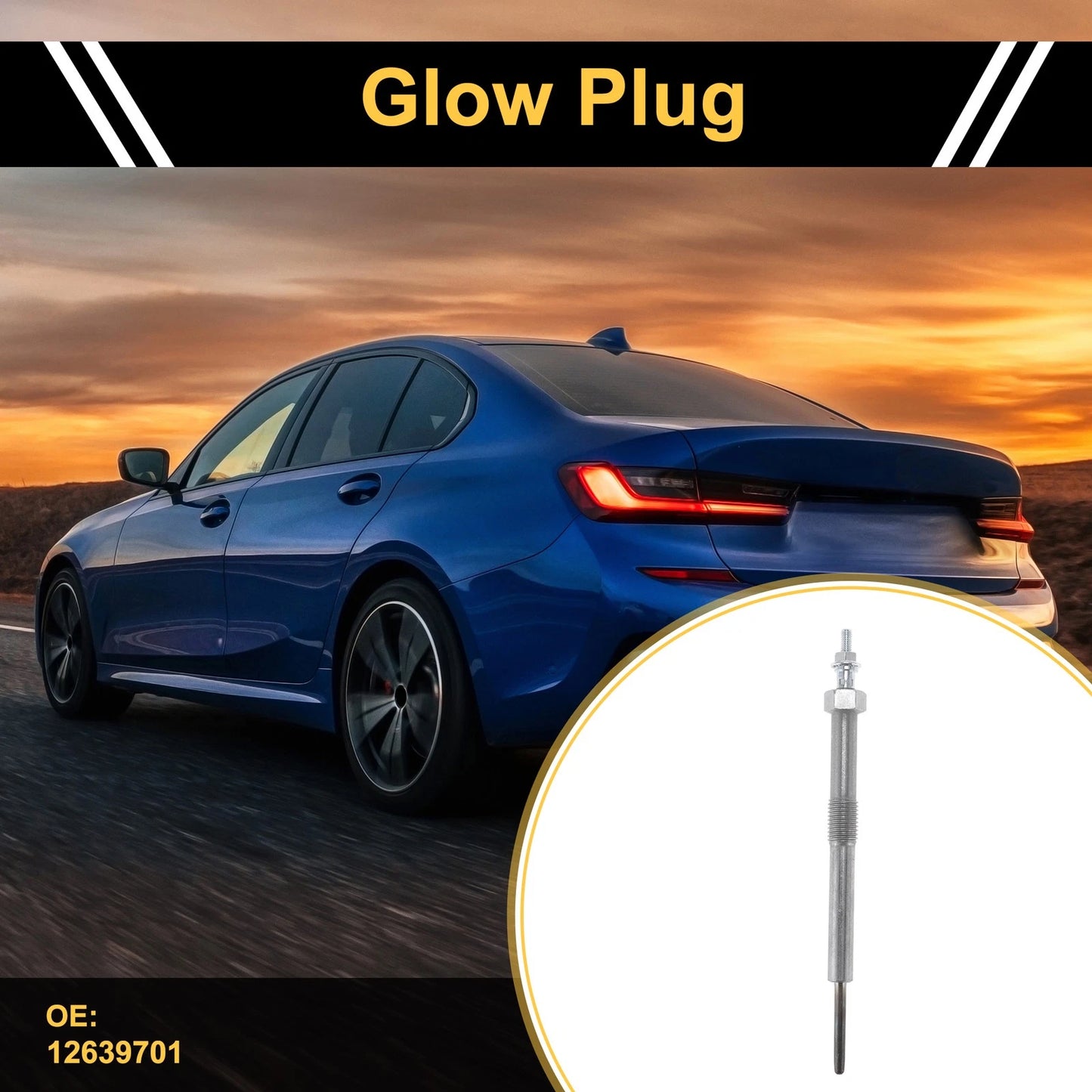 Glow Plug Diesel Silver Tone Steel 1 Pc