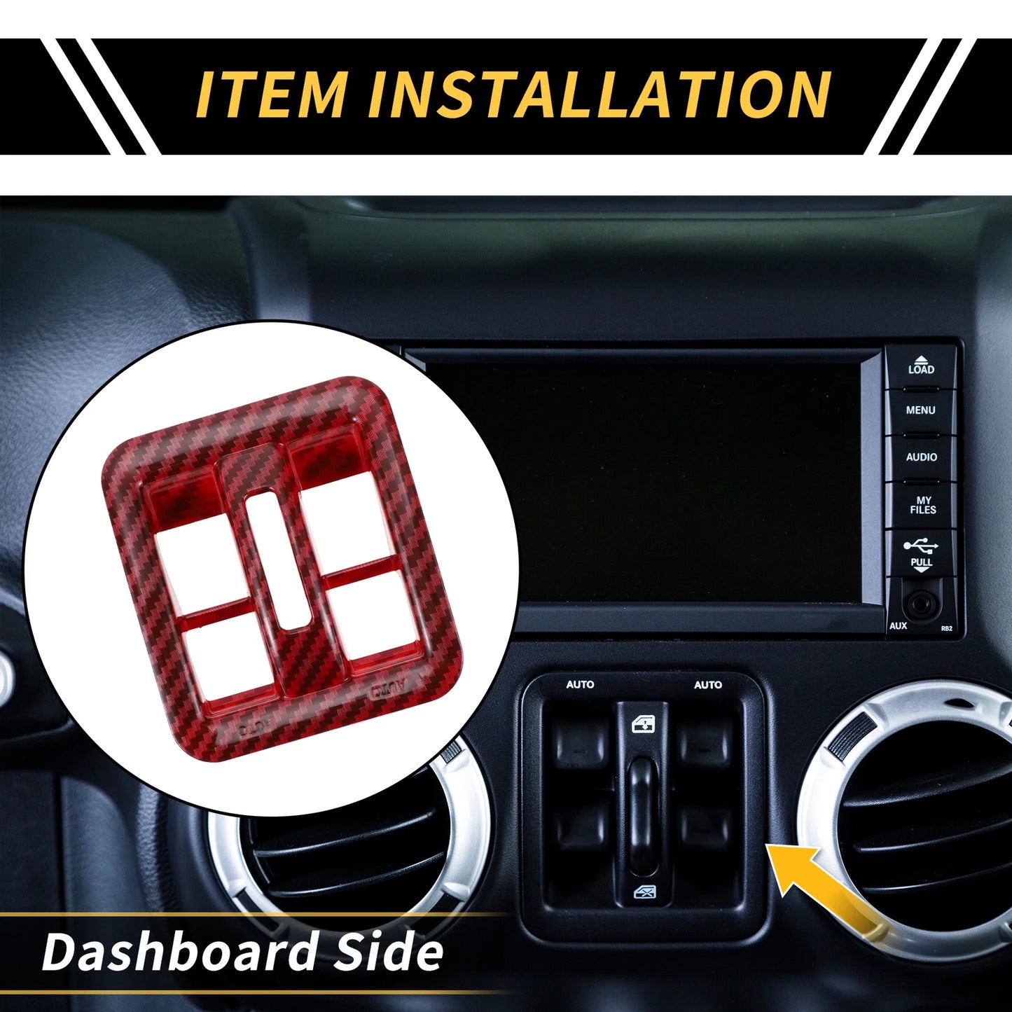 Dashboard Window Switch Cover Trim for Jeep Wrangler JK (2007-2018)