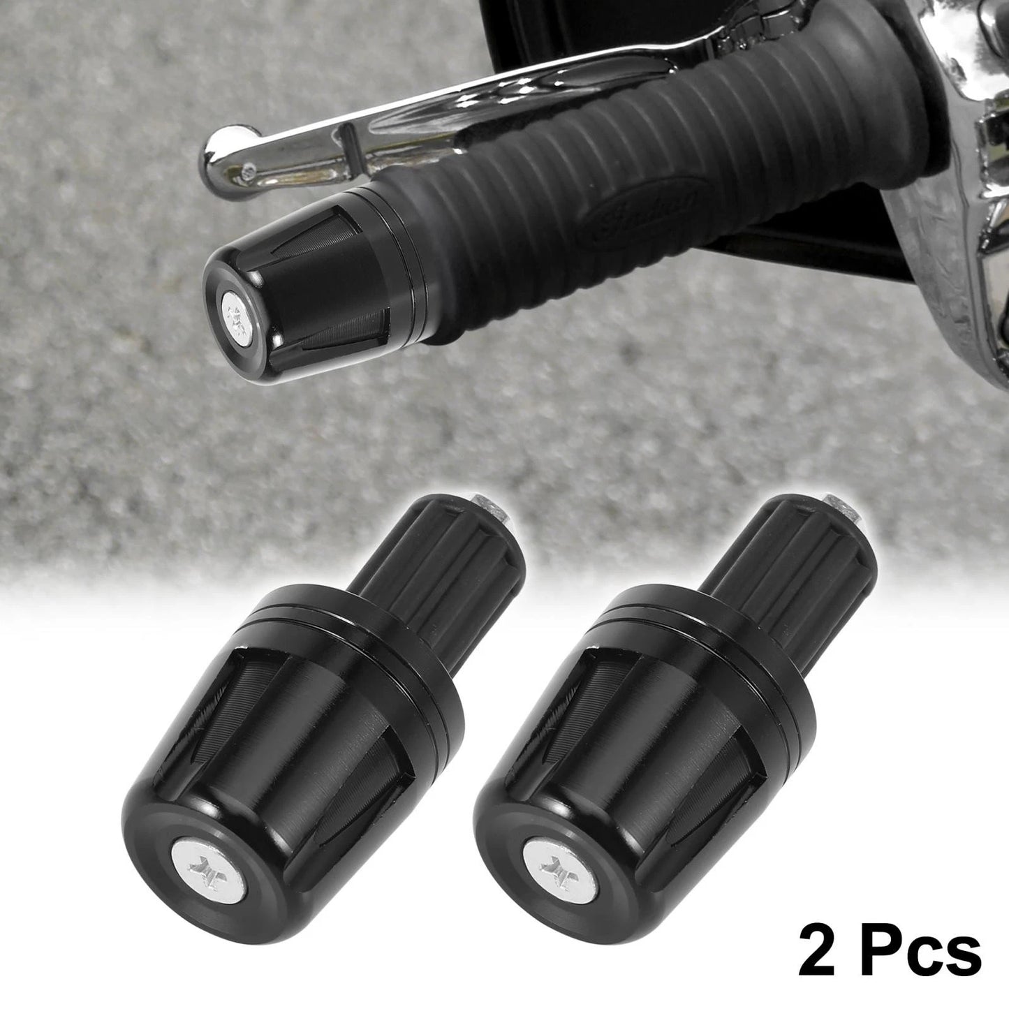 2 x Pair Universal 17mm Hand Grips Handlebar End Caps Plug for Motorcycle
