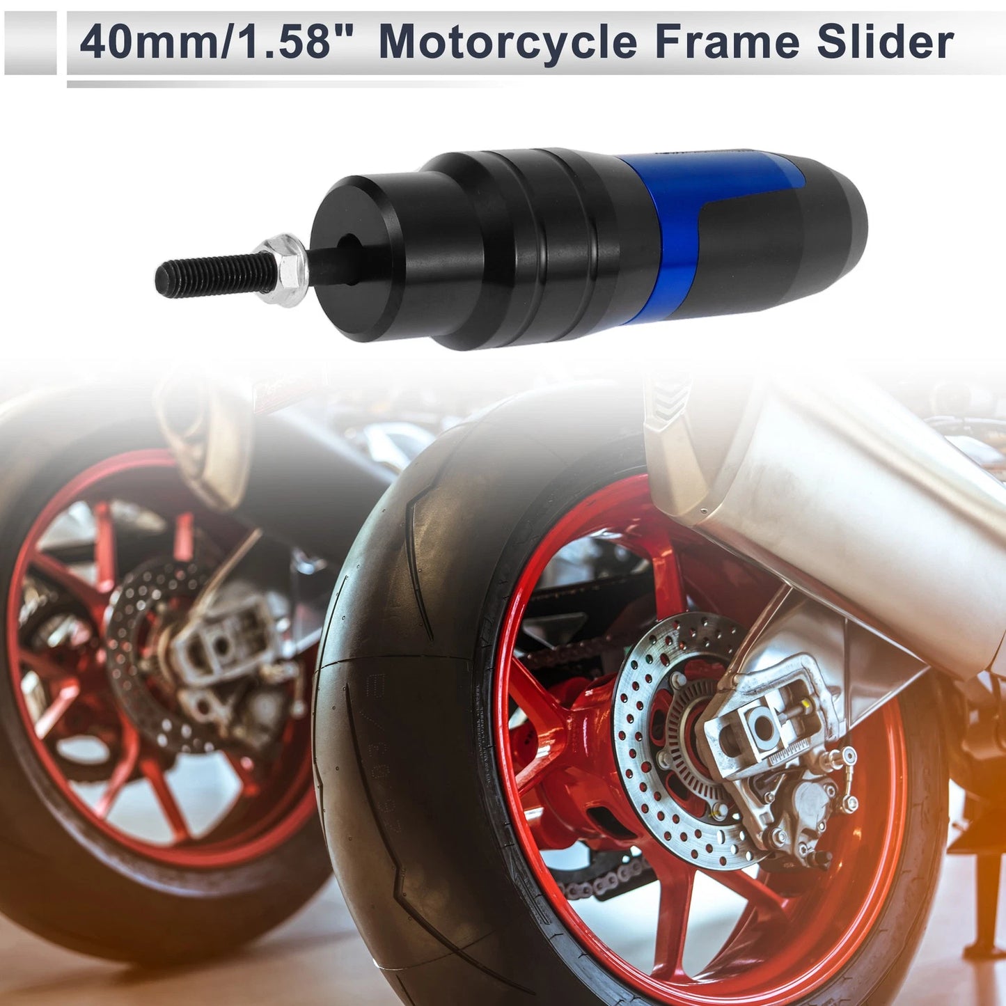 10mm Aluminum Alloy Motorcycle Slider Frame 1 Pc Blue for Motorcycle
