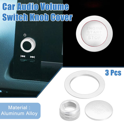 3 x Media Audio Volume Switch Knob Covers for Honda Civic (2022-2023)