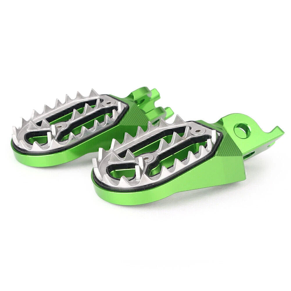 2 x Shark Teeth Racing Foot Pegs for Kawasaki KX250 KX250F KX450F KLX450 (2008-2015)