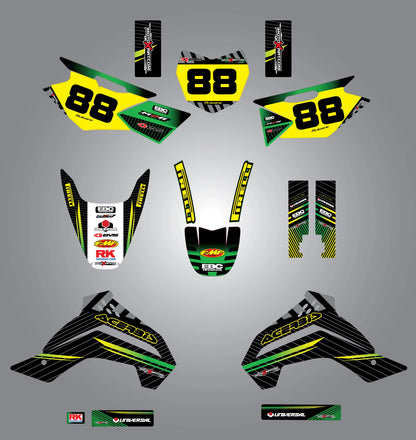 Custom Graphic Kit for Kawasaki KLX 140 (2008-2014) - Factory Style Decals
