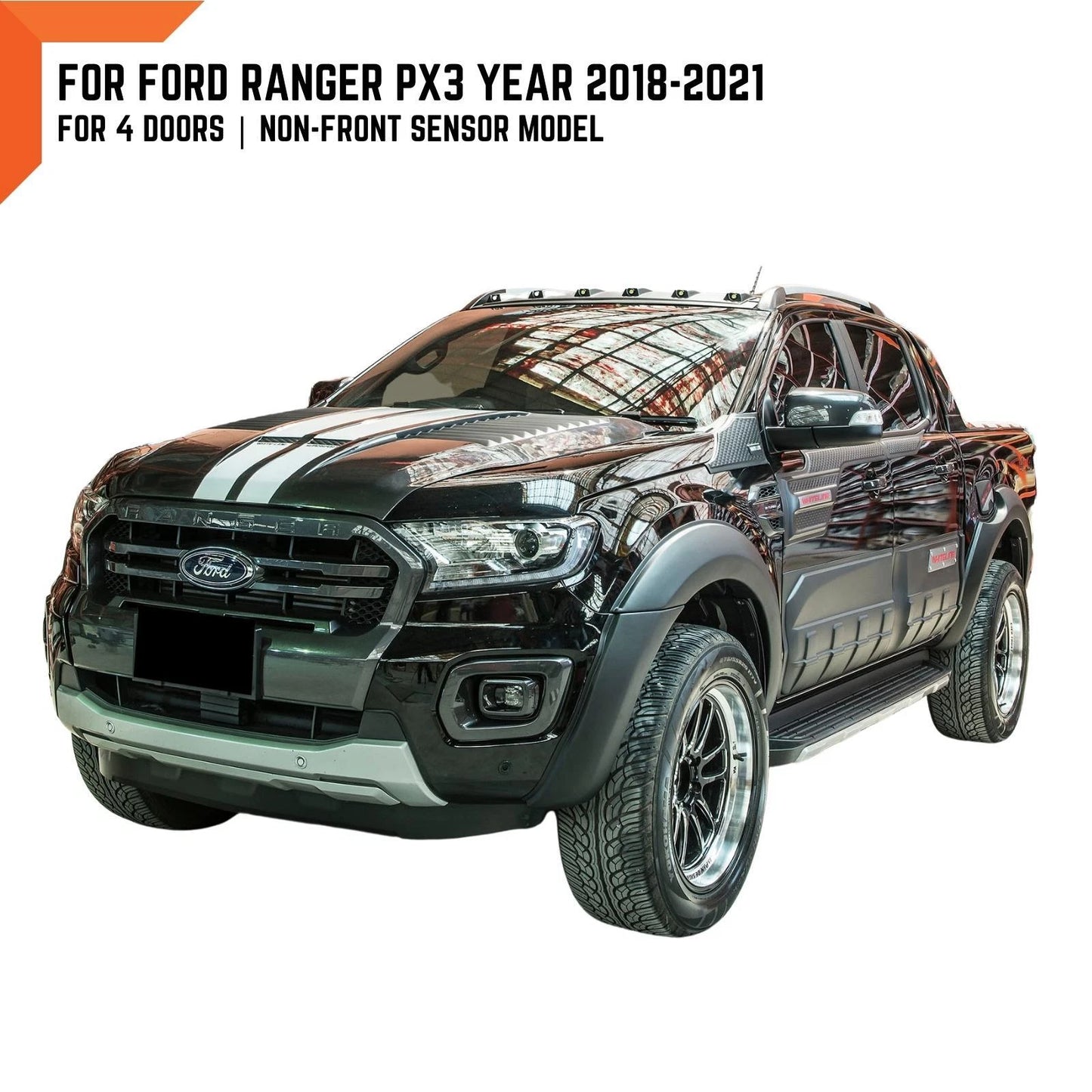 18G Silver Fender Flares for Ford Ranger PX3 (2018-2021)