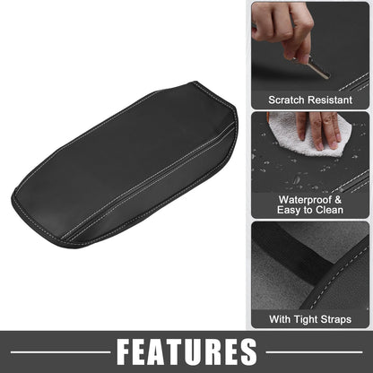 Auto Center Console Pad for Ford Bronco Sport 2020-2023 Black White Stitching