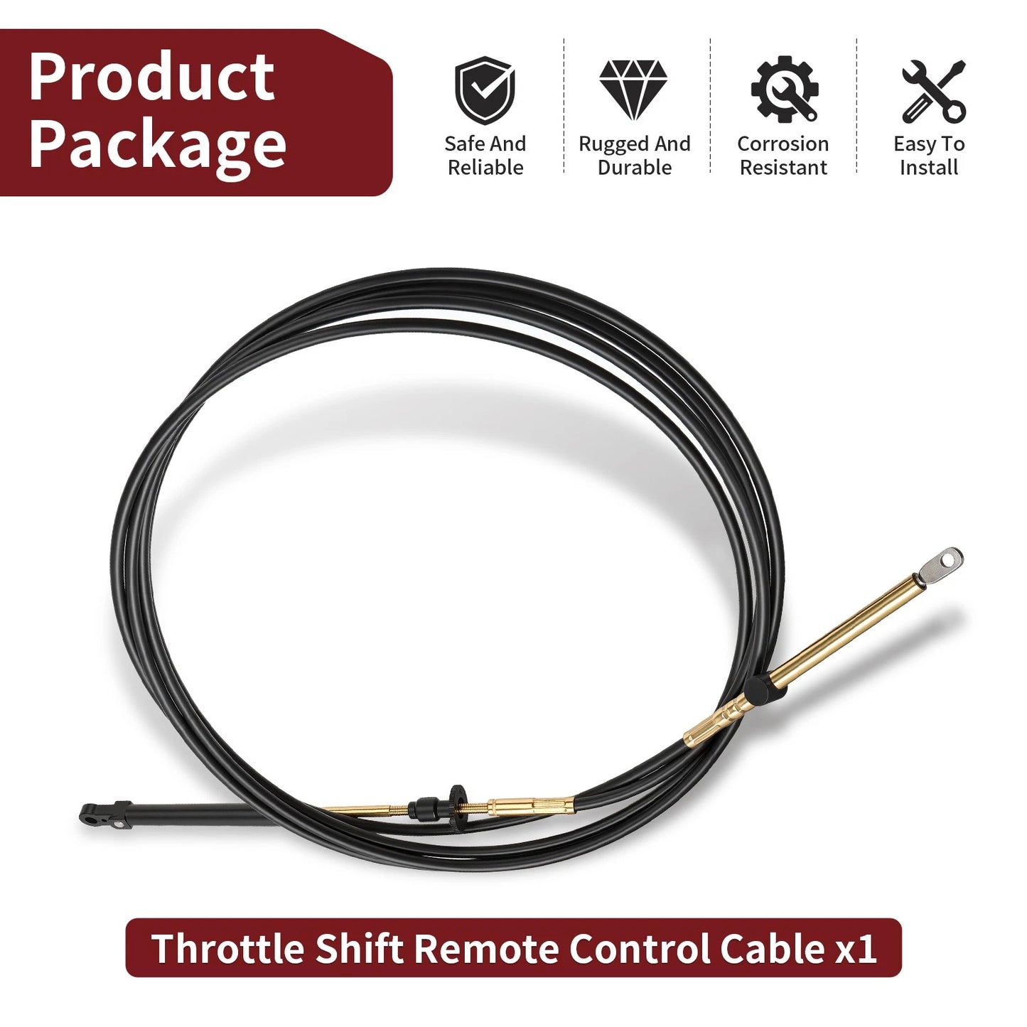 Throttle Shift Remote Control Cable for Johnson Evinrude OMC BRP (1979–1994)