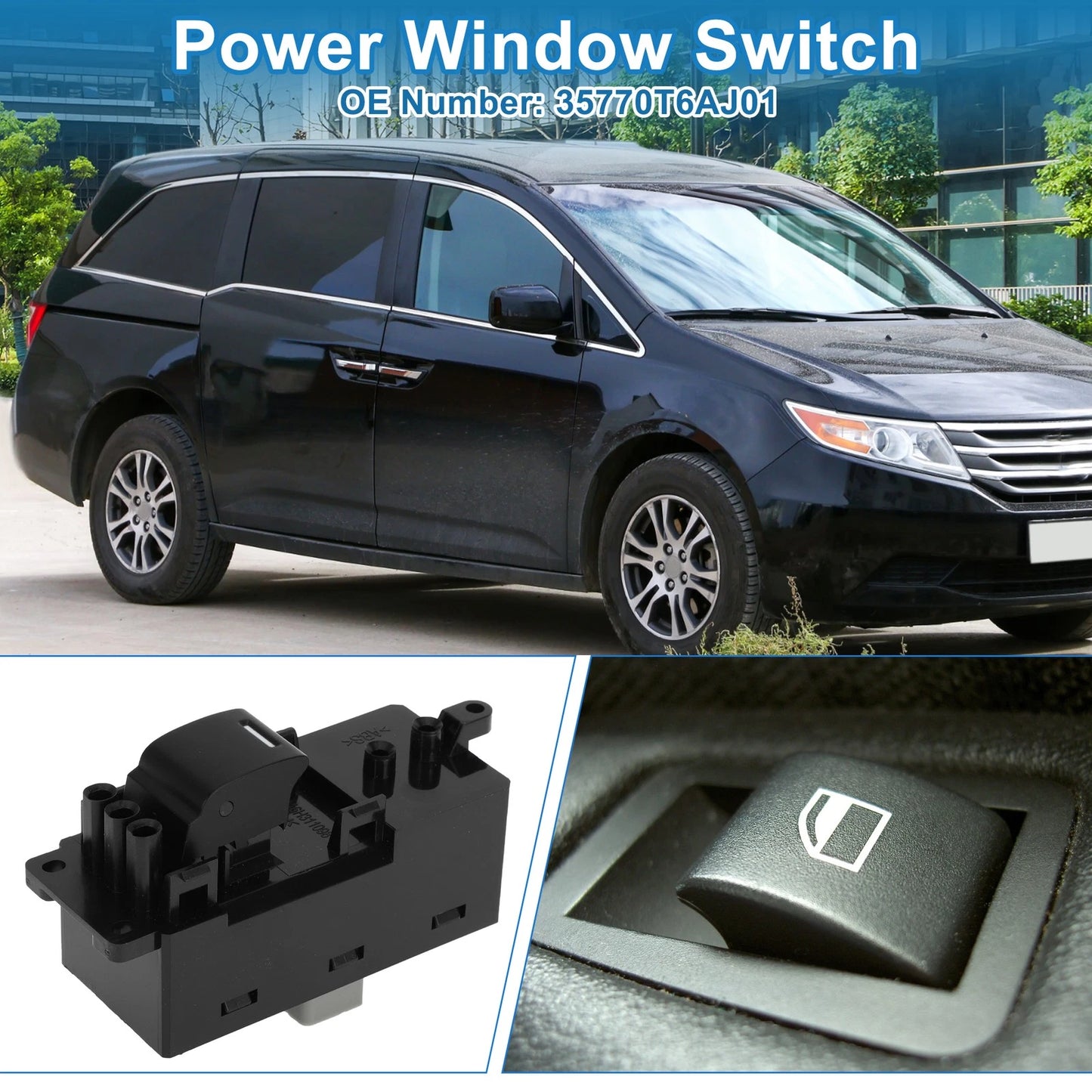 Rear Passenger Side Power Window Switch for Honda Odyssey (2015-2018)