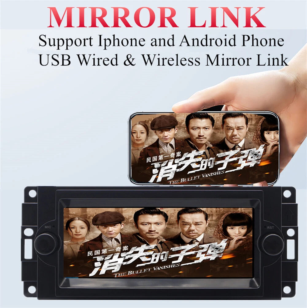 6.8" Android 13 Stereo Radio GPS Navi OBD RDS for Jeep Ram Dodge Chrysler