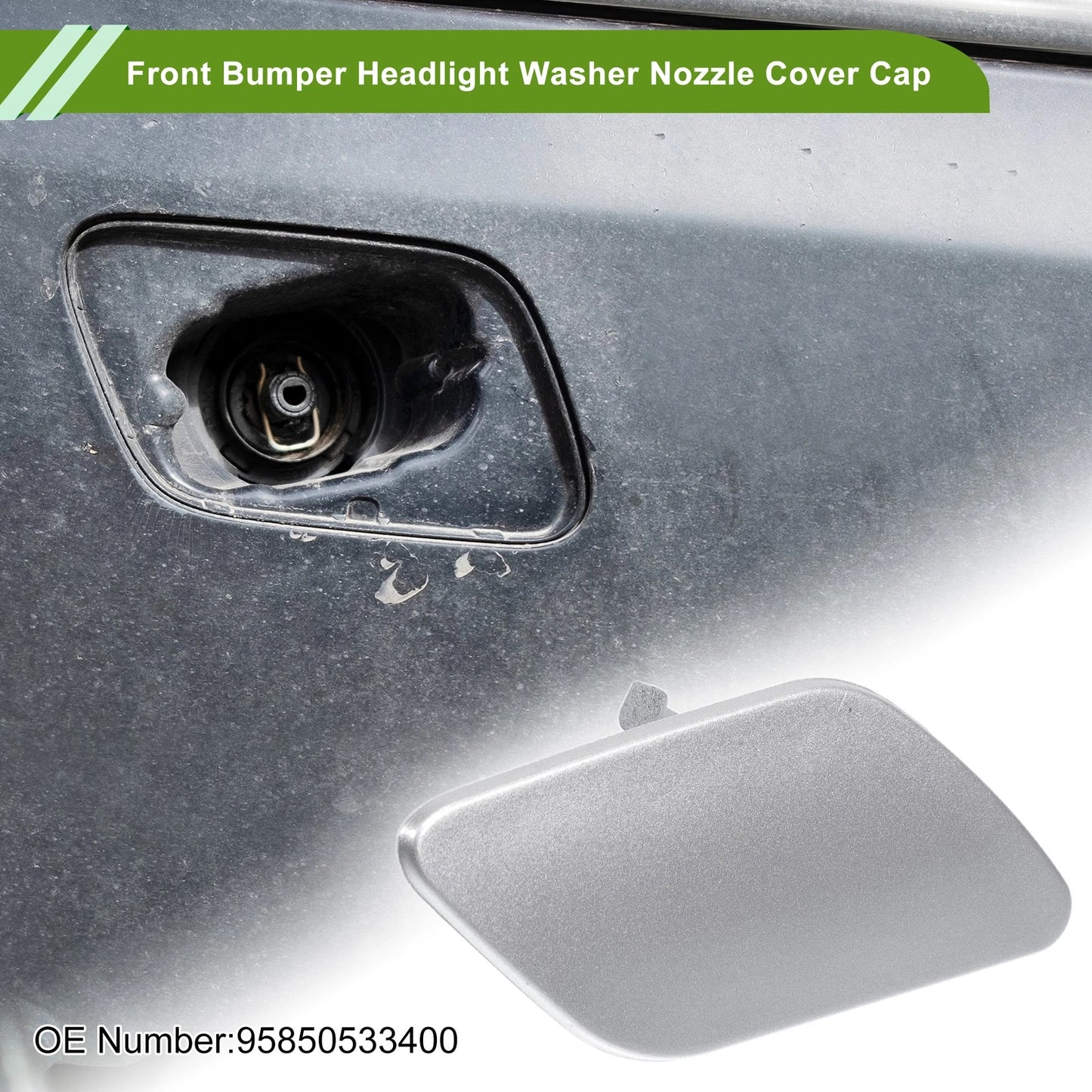 Washer Nozzle Cover Cap for Porsche Cayenne 92A Silver Tone