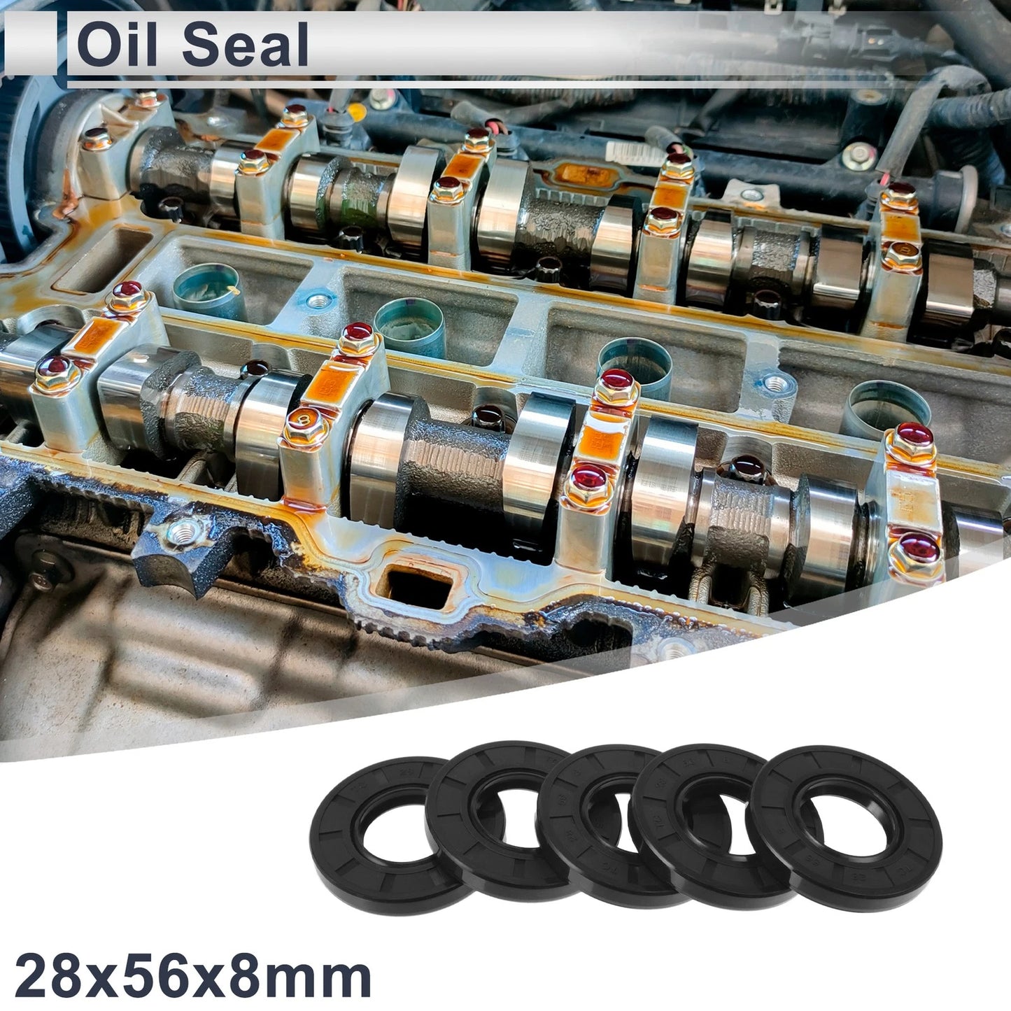 Oil Seal / 28x56x8mm / Rotary Shaft Seal TC Ring Nitrile Rubber 5 Pcs