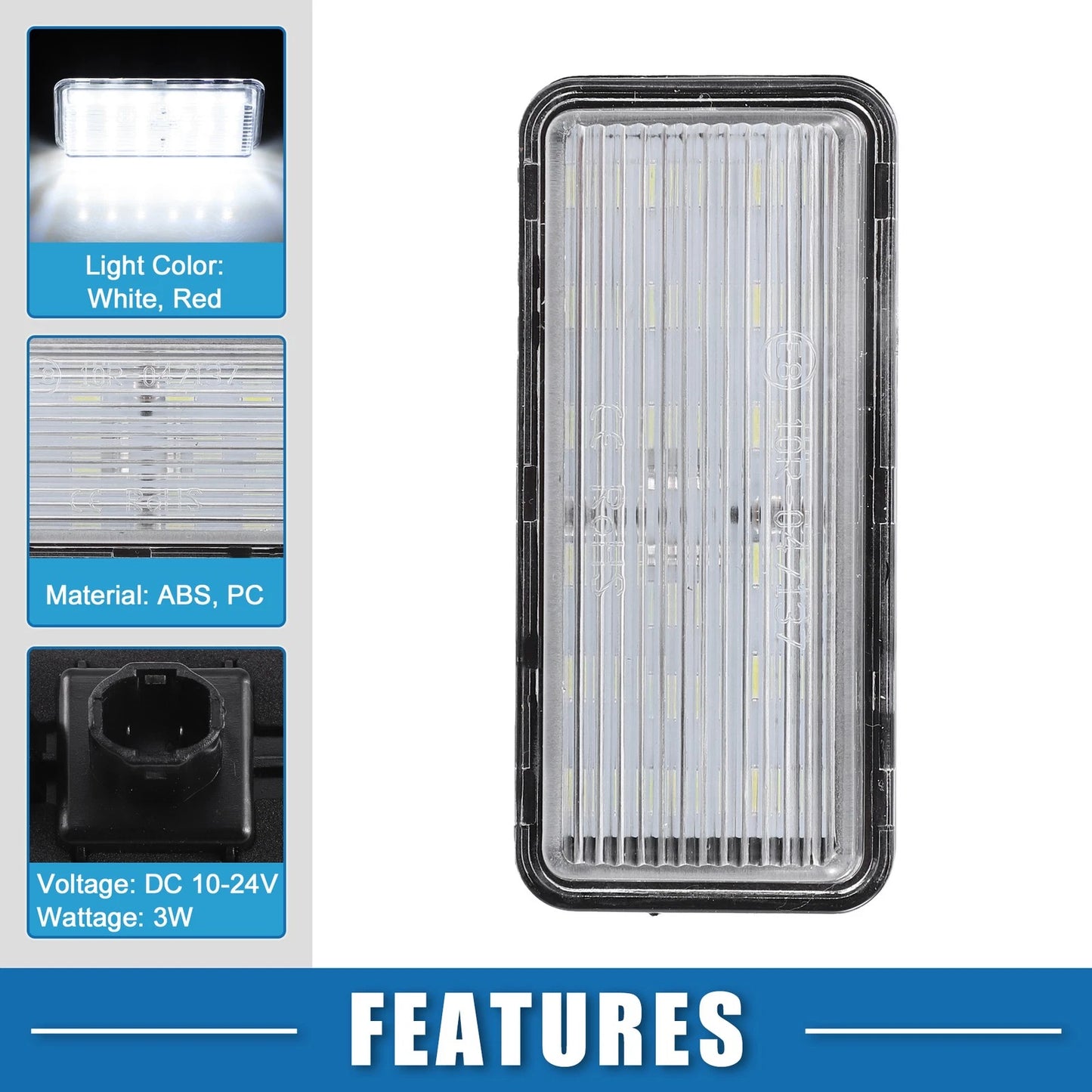 2 x White LED License Plate Light for Toyota Land Cruiser