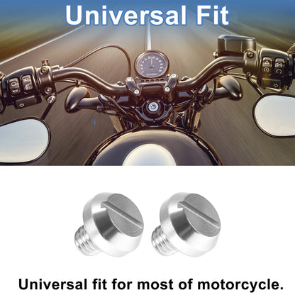 Hole Plugs M8x1.25 Left Hand Screws Silver Tone for Motorcycle