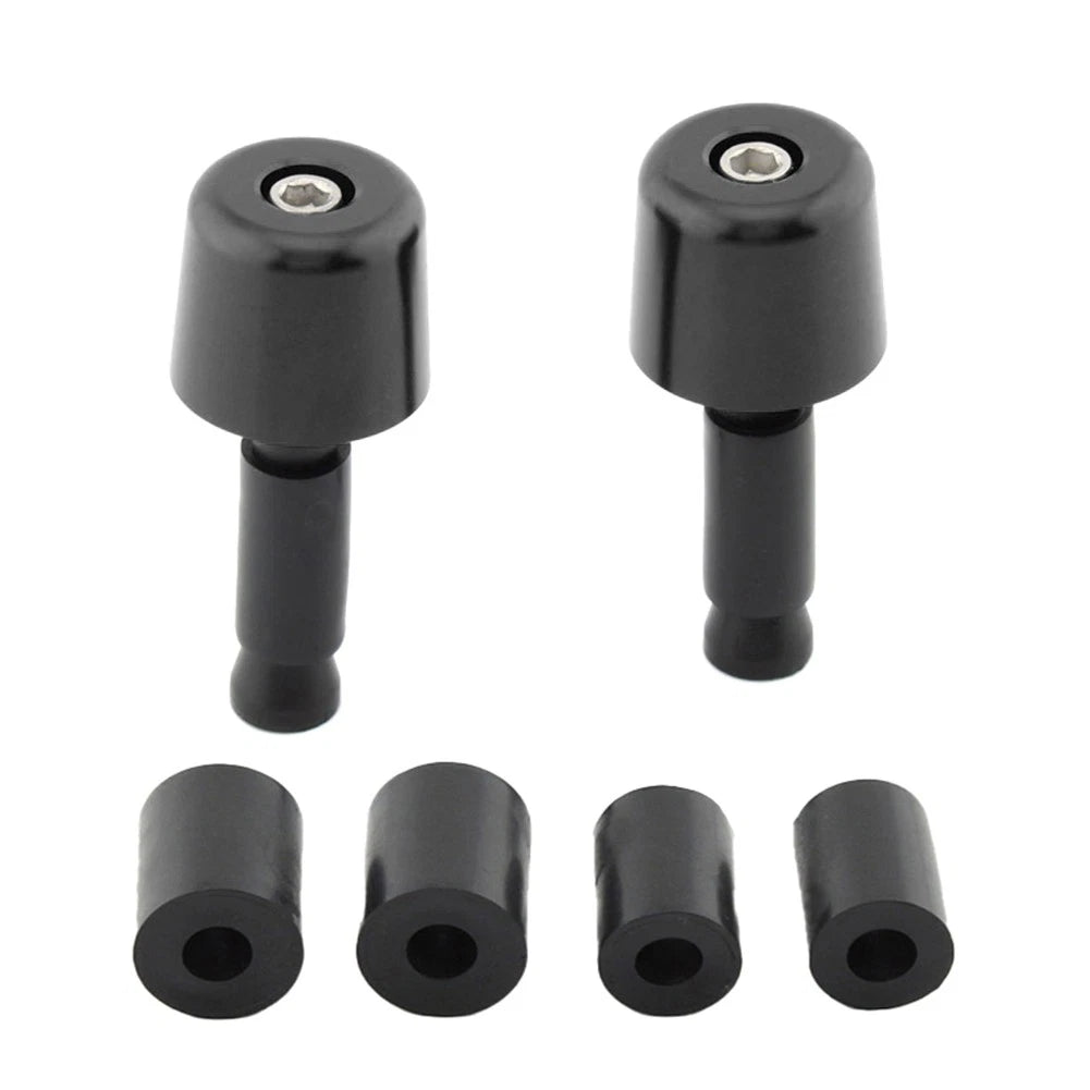1in Handlebar Hand Grips & End Caps for Universal Motorcycle - Black