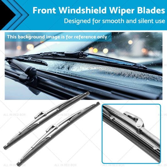 12" Polished Stainless Steel Front Windshield Wiper Blades for Universal (N/A)