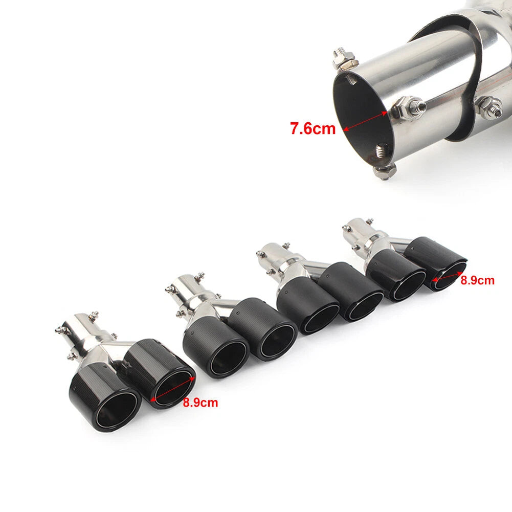 89mm Y Shape Double Exit Exhaust Muffler Tip for Universal Car