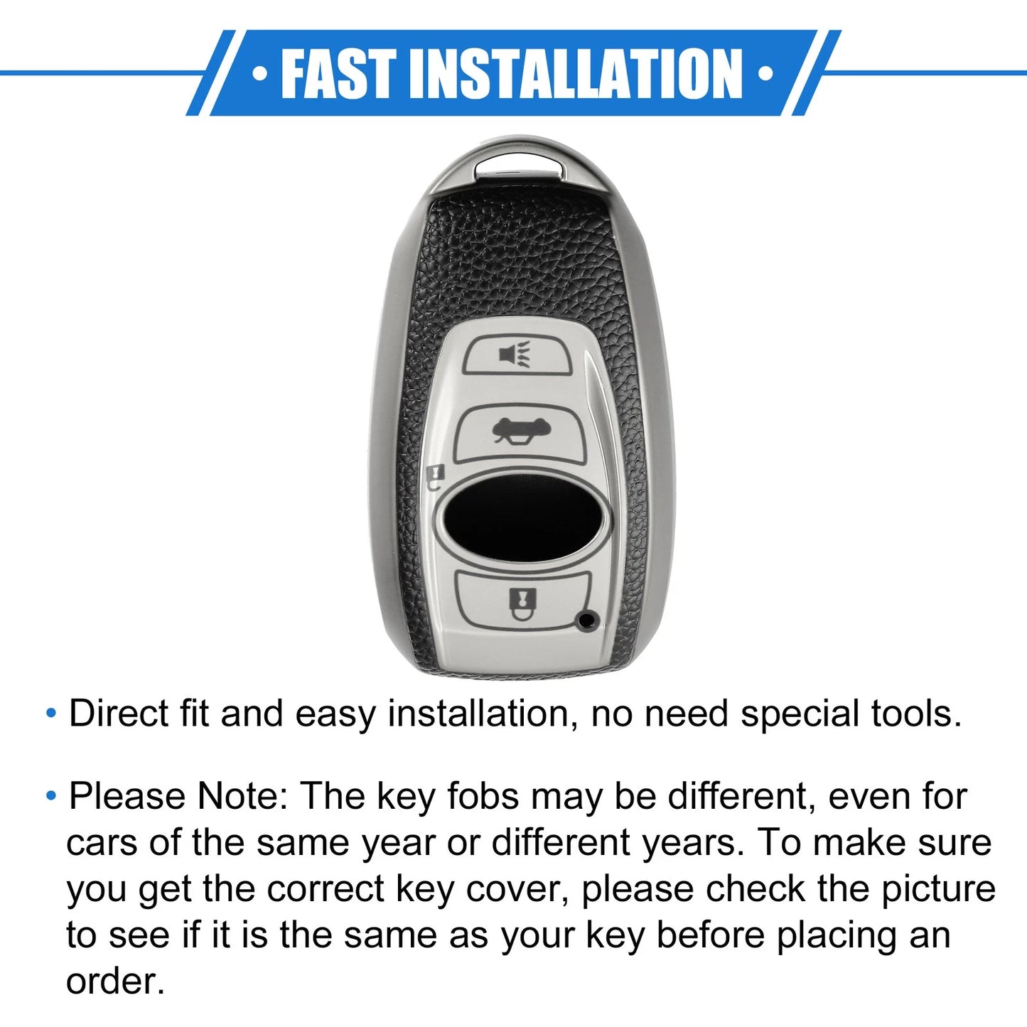 4 Button Smart Remote Key Shell for Subaru Ascent (2019-2022) TPU Silver