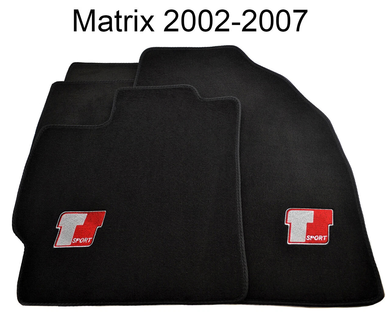 Floor Mats for Toyota Matrix 2002-2007 Black Tailored Carpets with Emblem