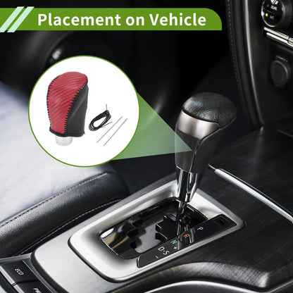 Red Carbon Fiber Gear Shift Knob Cover for Nissan Rogue (2017-2020)